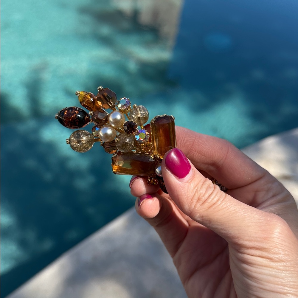 Elegant Gold and Brown Statement Earrings